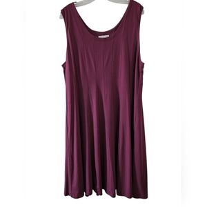 2/$35 Coldwater Creek Sleeveless Double-lined Pleated Plum Dress - Size XL